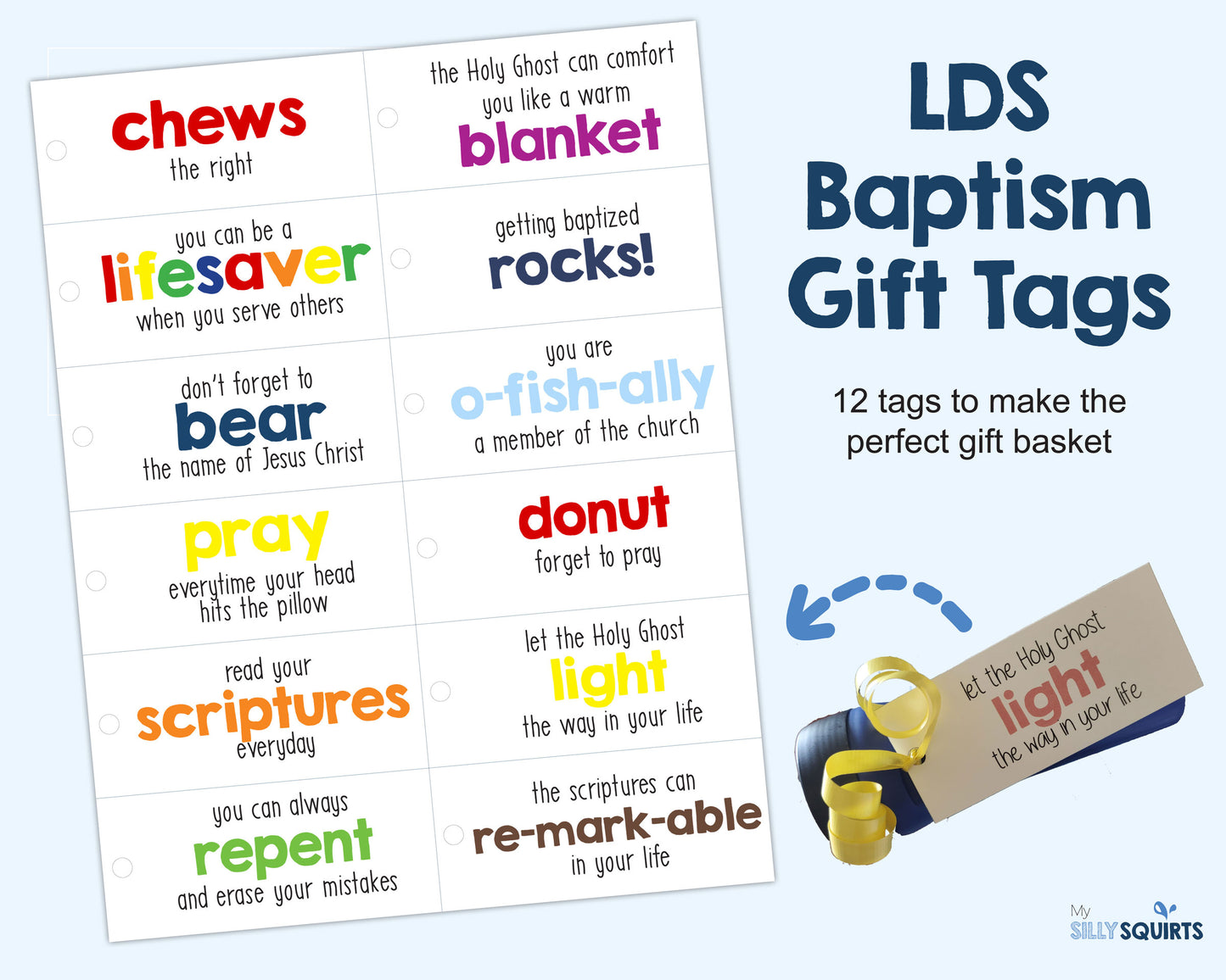 LDS Baptism Gift Tags