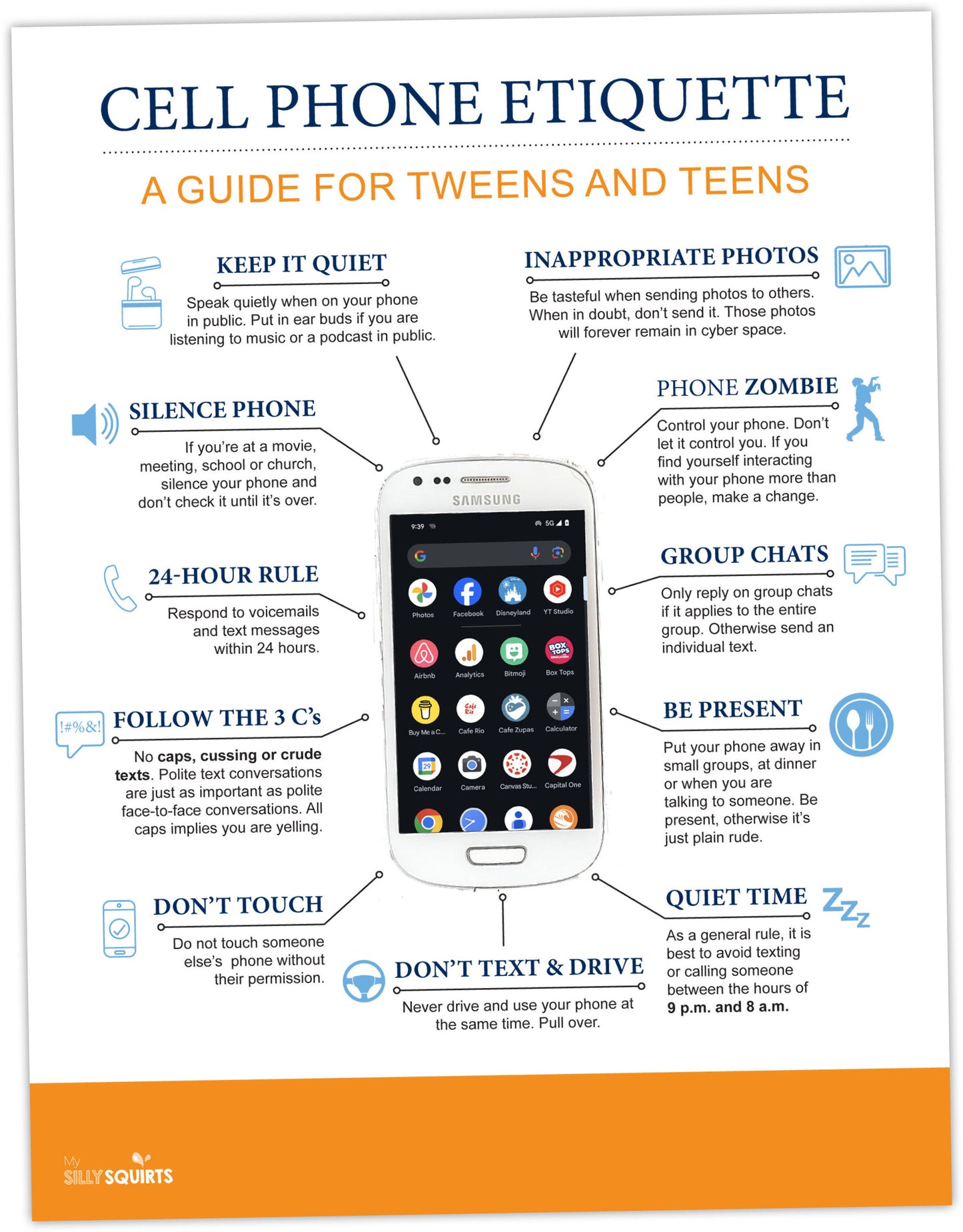 Cell phone etiquette poster