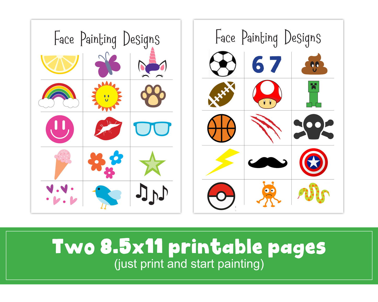 Beginner Face Painting Designs (digital download)