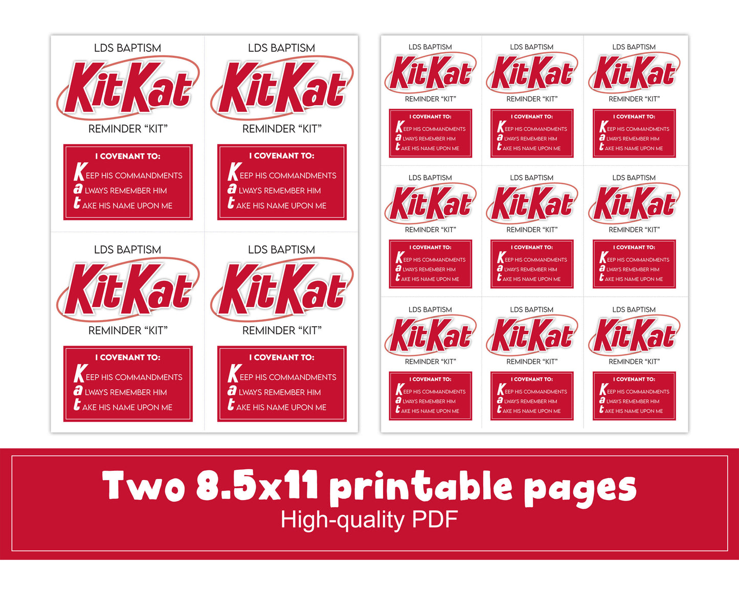 Kit Kat baptism gift tag