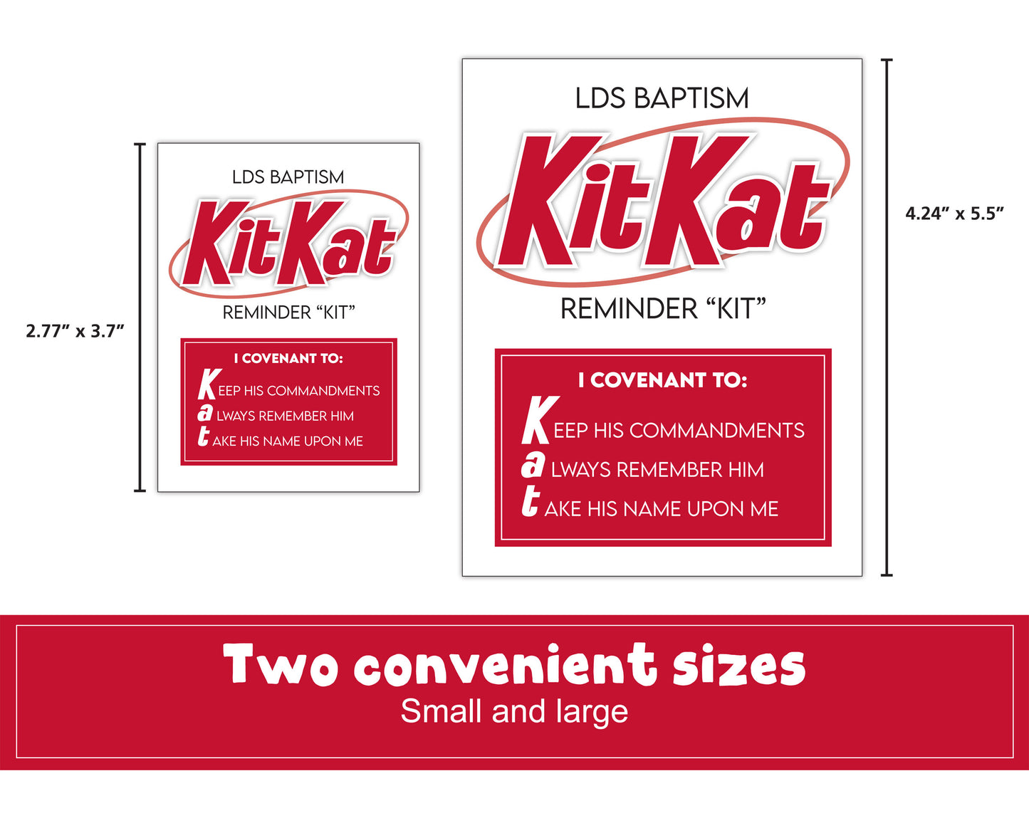Kit Kat baptism gift tag