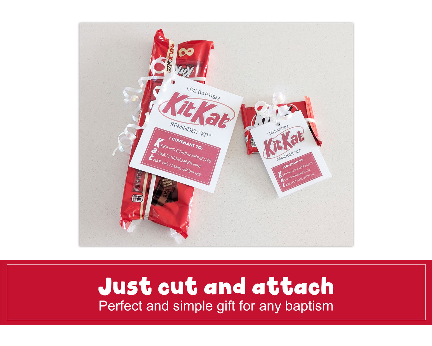 Kit Kat baptism gift tag