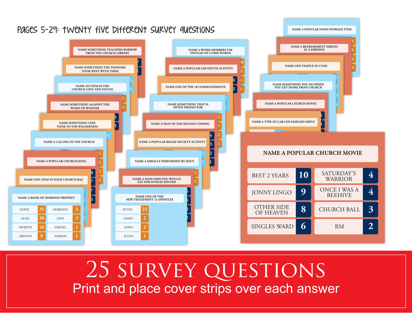 LDS Family Feud printable game