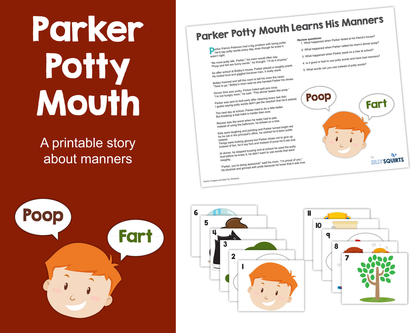 Parker Potty Mouth - a printable story about manners