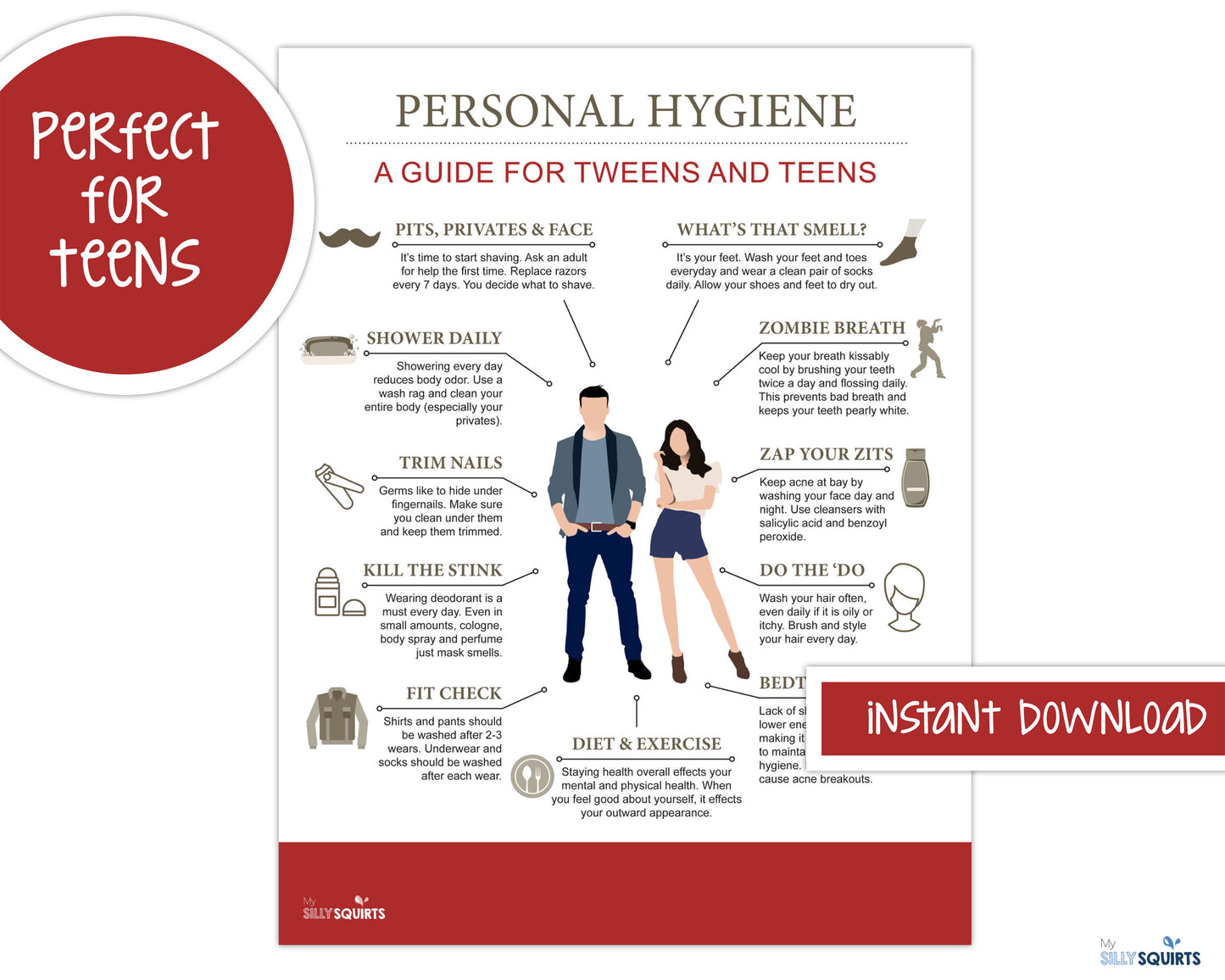 Personal Hygiene handout for tweens and teens
