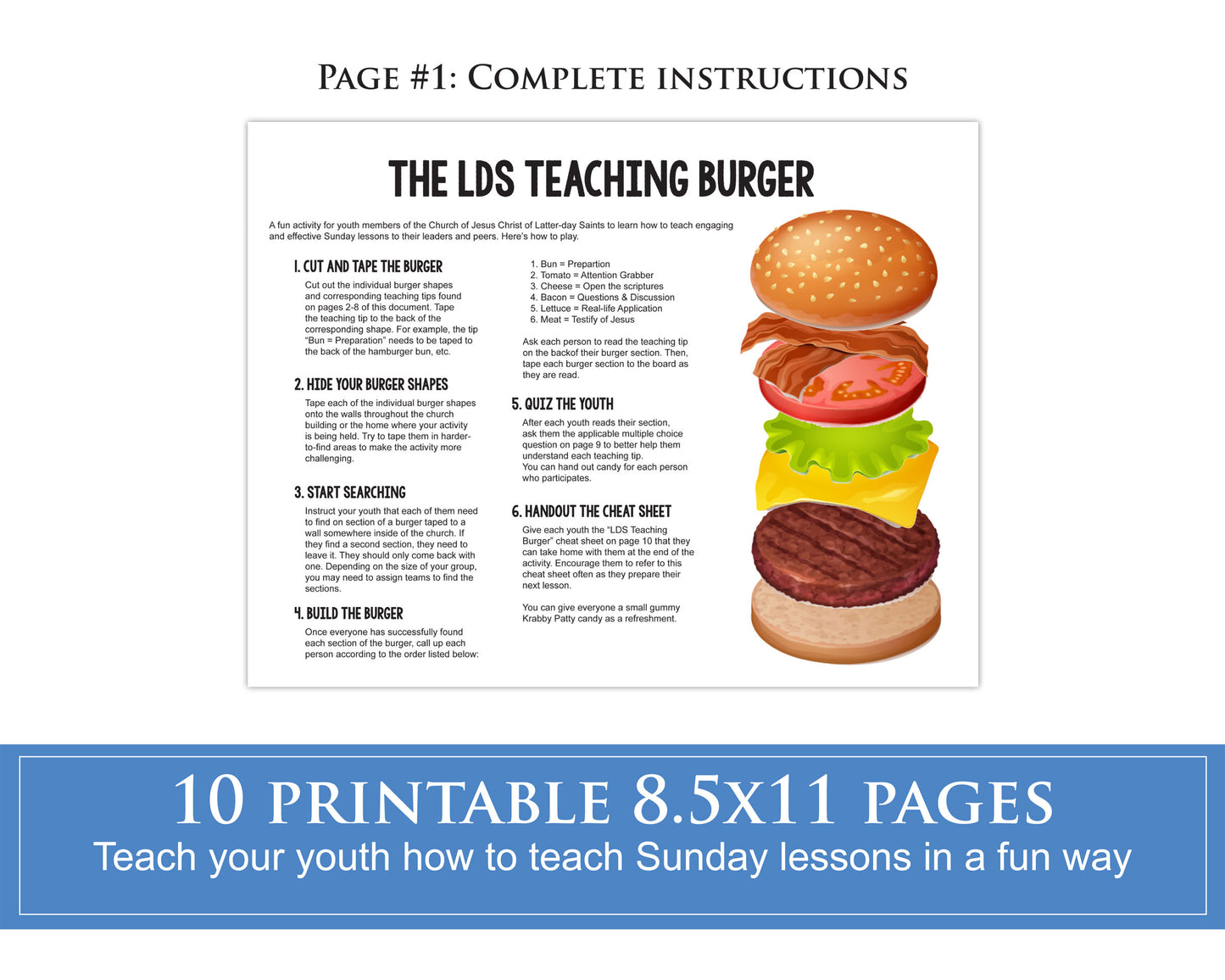 The Teaching Burger - LDS Youth Teaching Activity