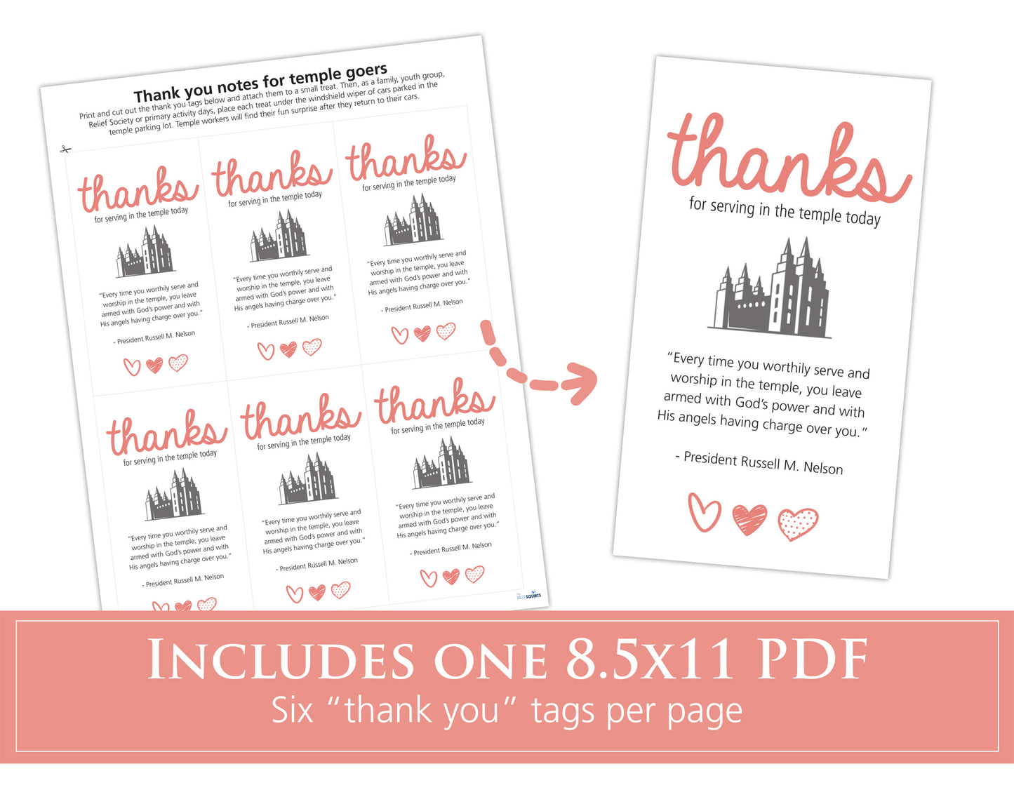 LDS Temple worker thank you tags