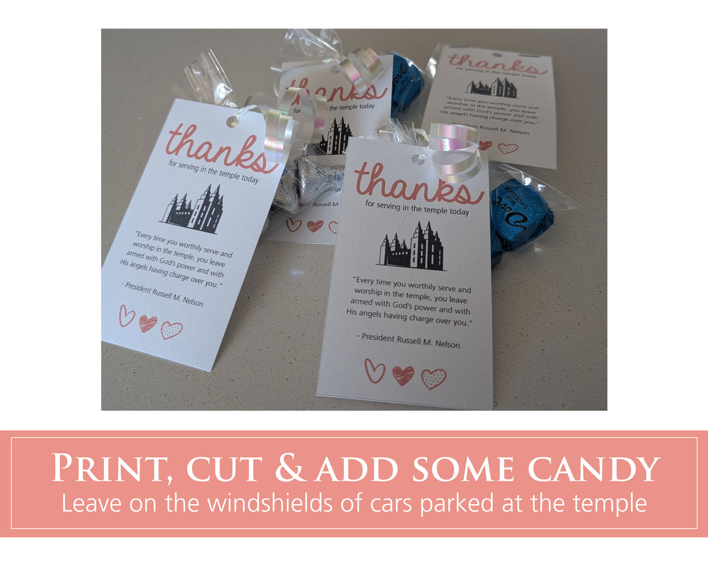 LDS Temple worker thank you tags