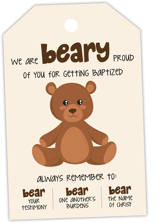 Three Bears of Baptism Gift Tag