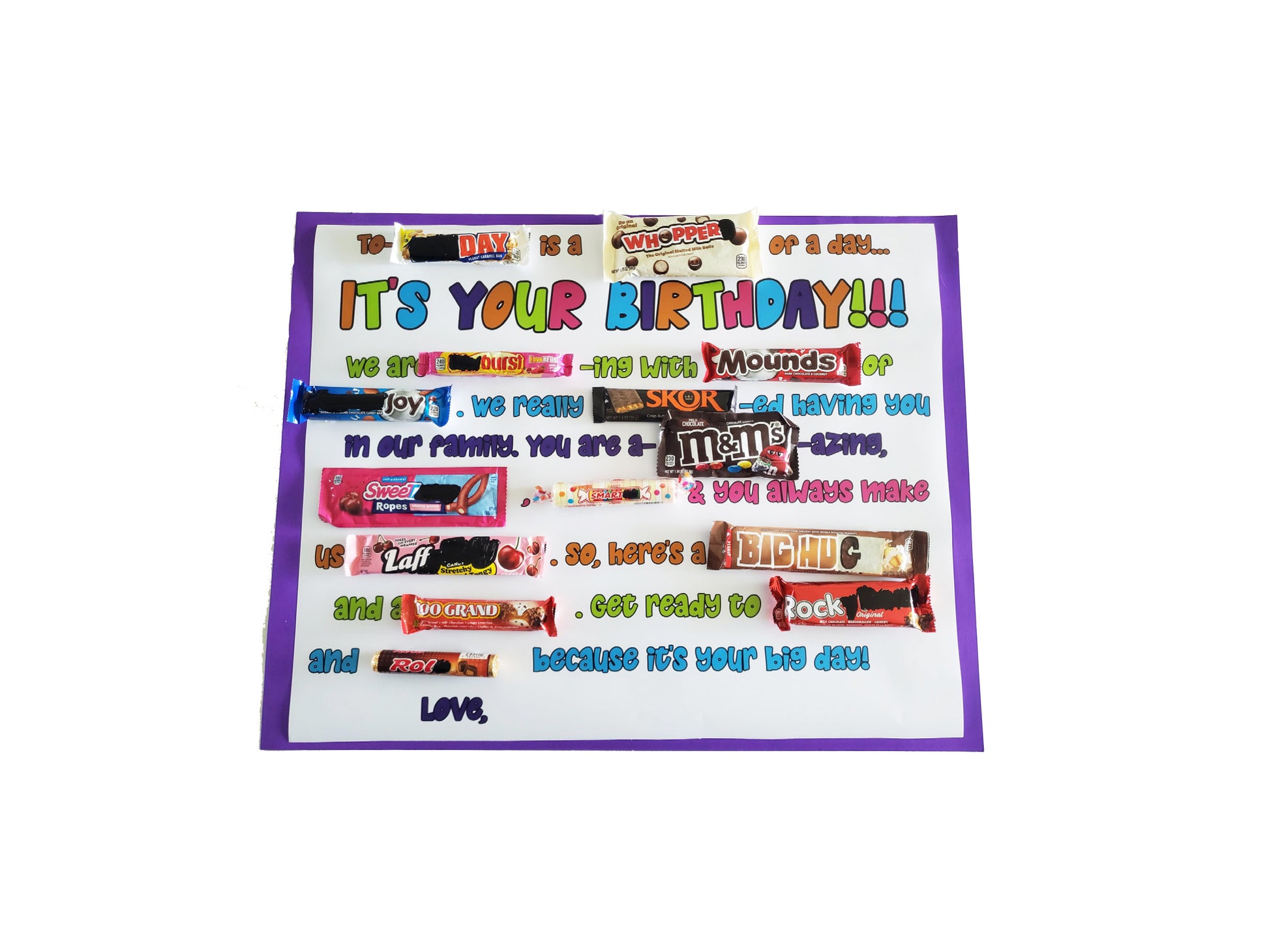 16 Birthday Candy Bar Poster