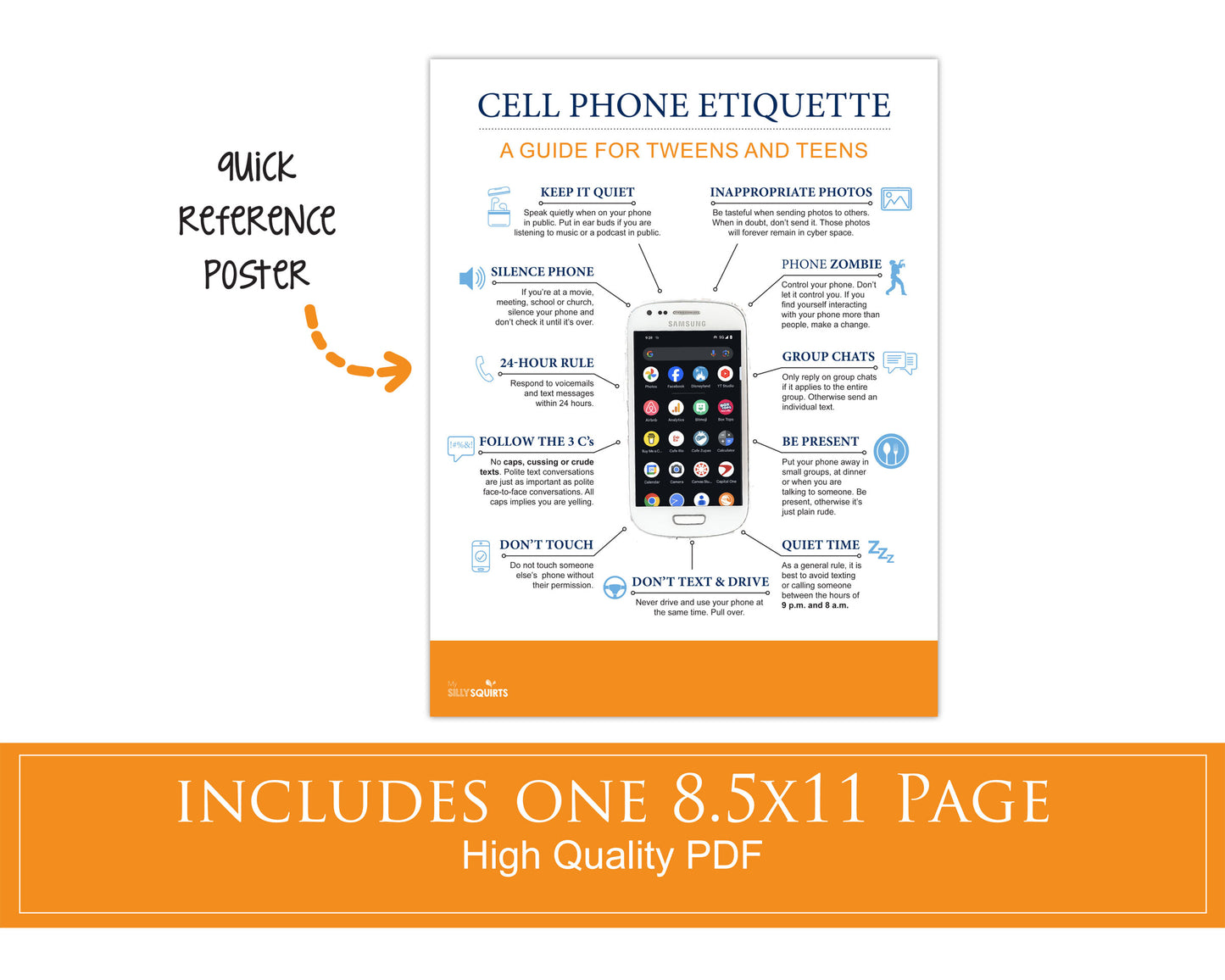 Cell phone etiquette poster