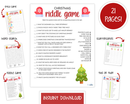 Christmas game activity bundle