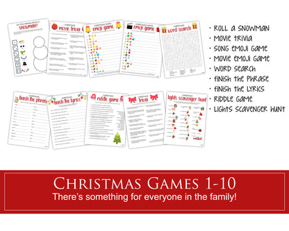 Christmas game activity bundle