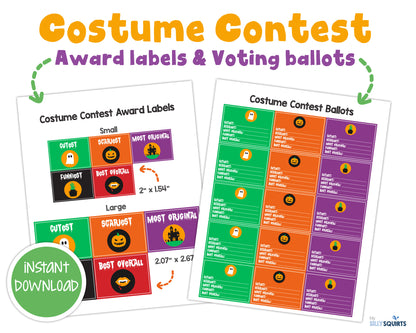 Halloween Costume Contest Awards and Voting Ballots