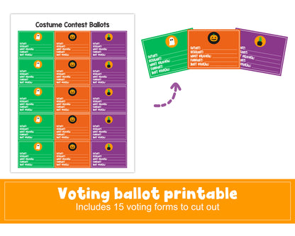 Halloween Costume Contest Awards and Voting Ballots