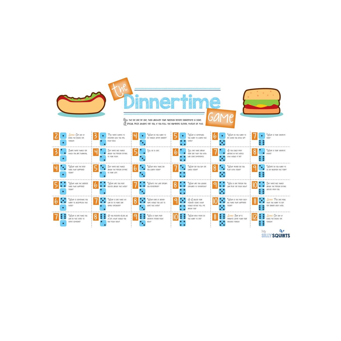 Dinnertime Game Placemats for Kids