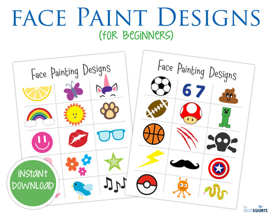 Beginner Face Painting Designs (digital download)