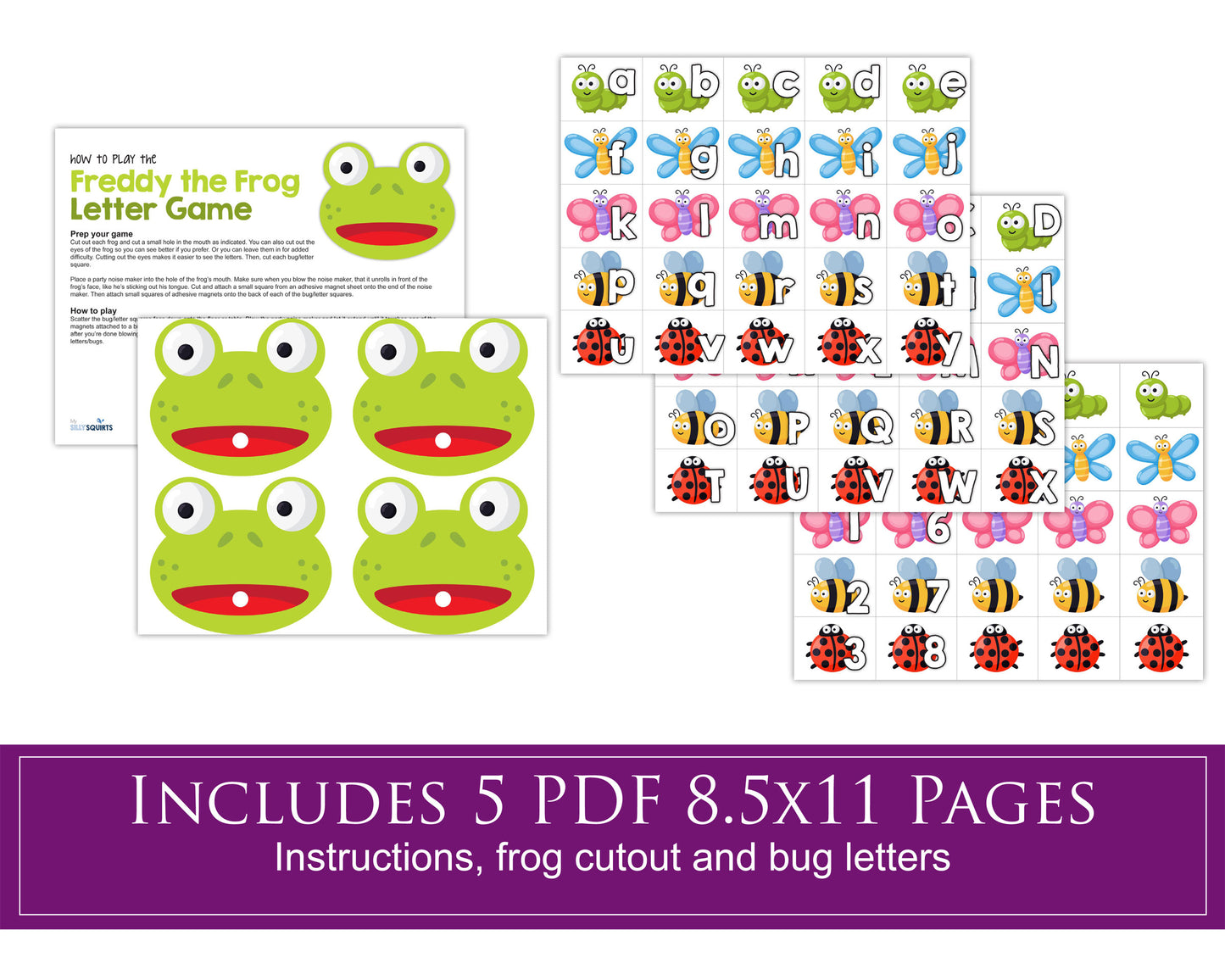 Freddy the Frog alphabet letter game printable