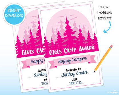 LDS Girls Camp Printable Award