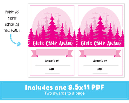 LDS Girls Camp Printable Award
