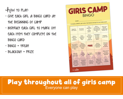 LDS Girls Camp Bingo