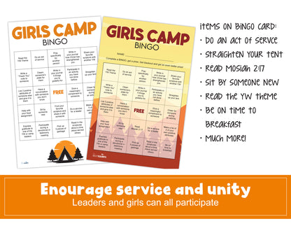 LDS Girls Camp Bingo