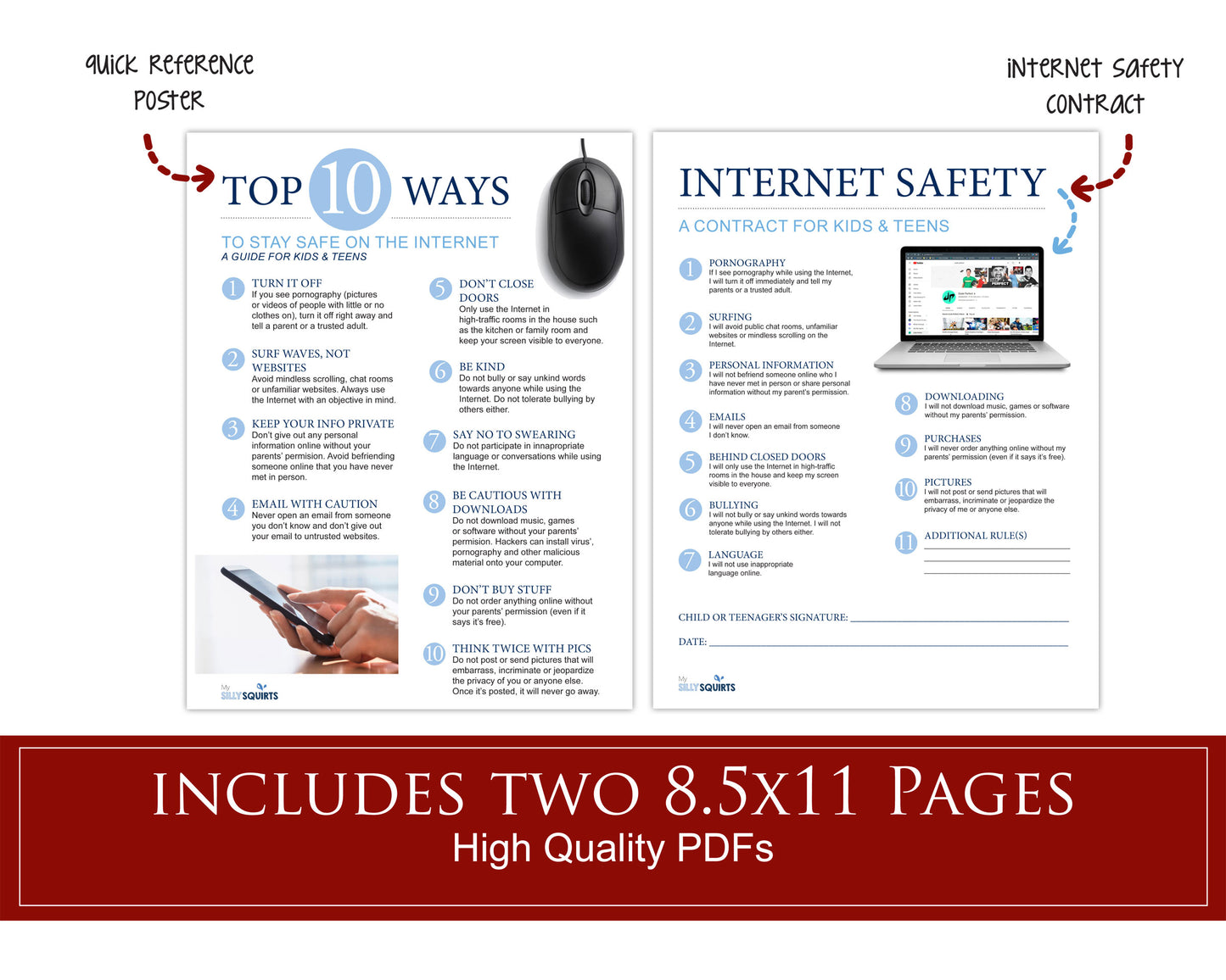 Internet Safety Contract and Poster