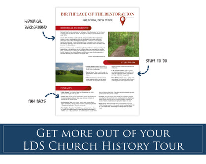 LDS Church History Tour traveling reference booklet
