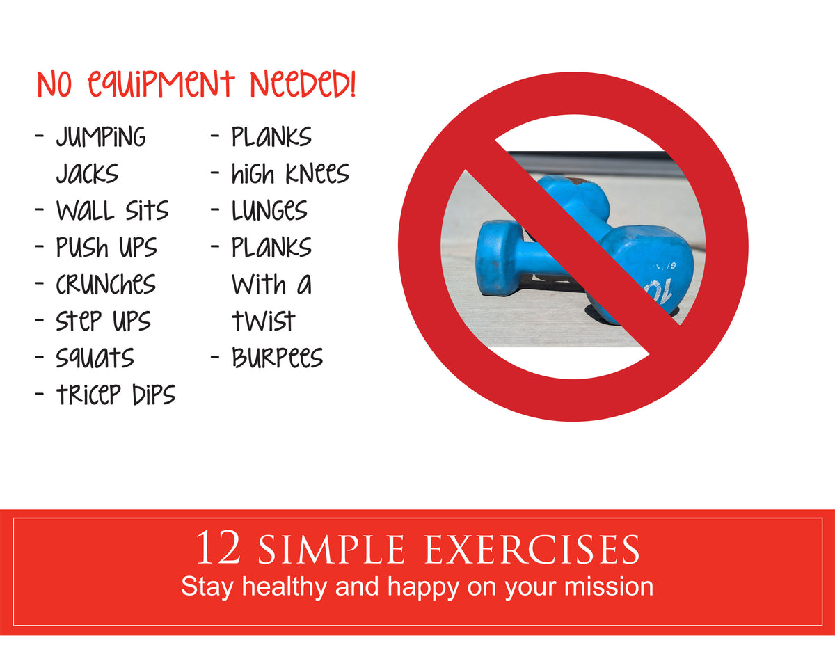 9-minute LDS Missionary Workout Poster