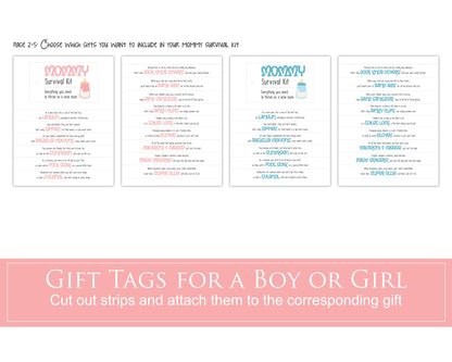 Mommy Survival Kit Gift Tags