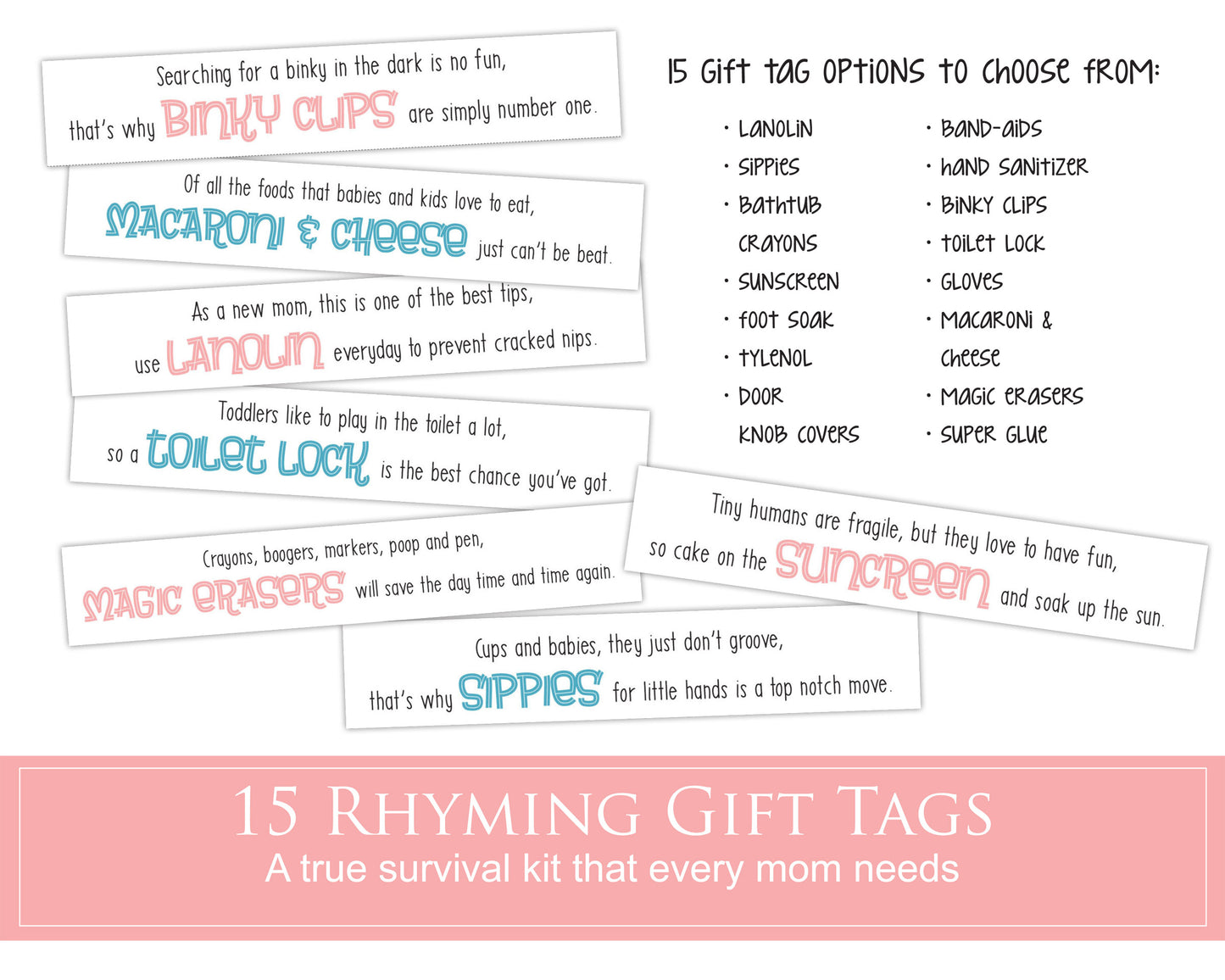 Mommy Survival Kit Gift Tags