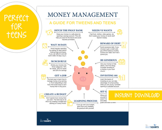 Money management tips for teens handout
