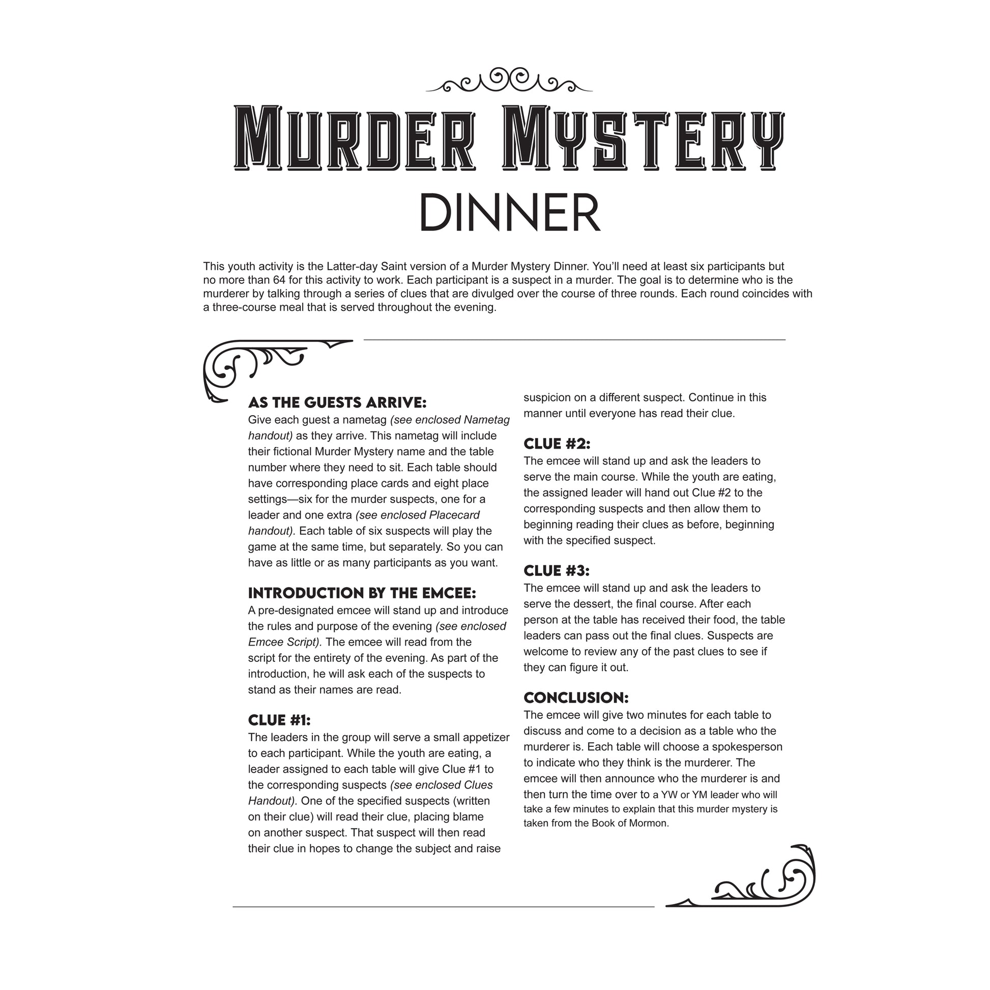 The Sweet Revenge Printable Murder Mystery Game