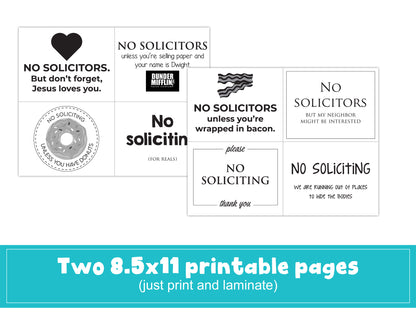 Printable No Soliciting Signs