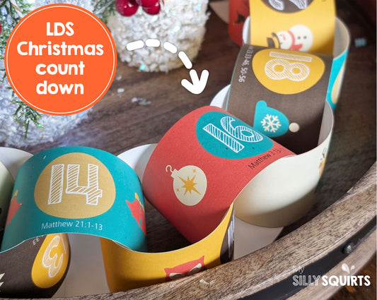 LDS Christmas paper chain countdown with scriptures