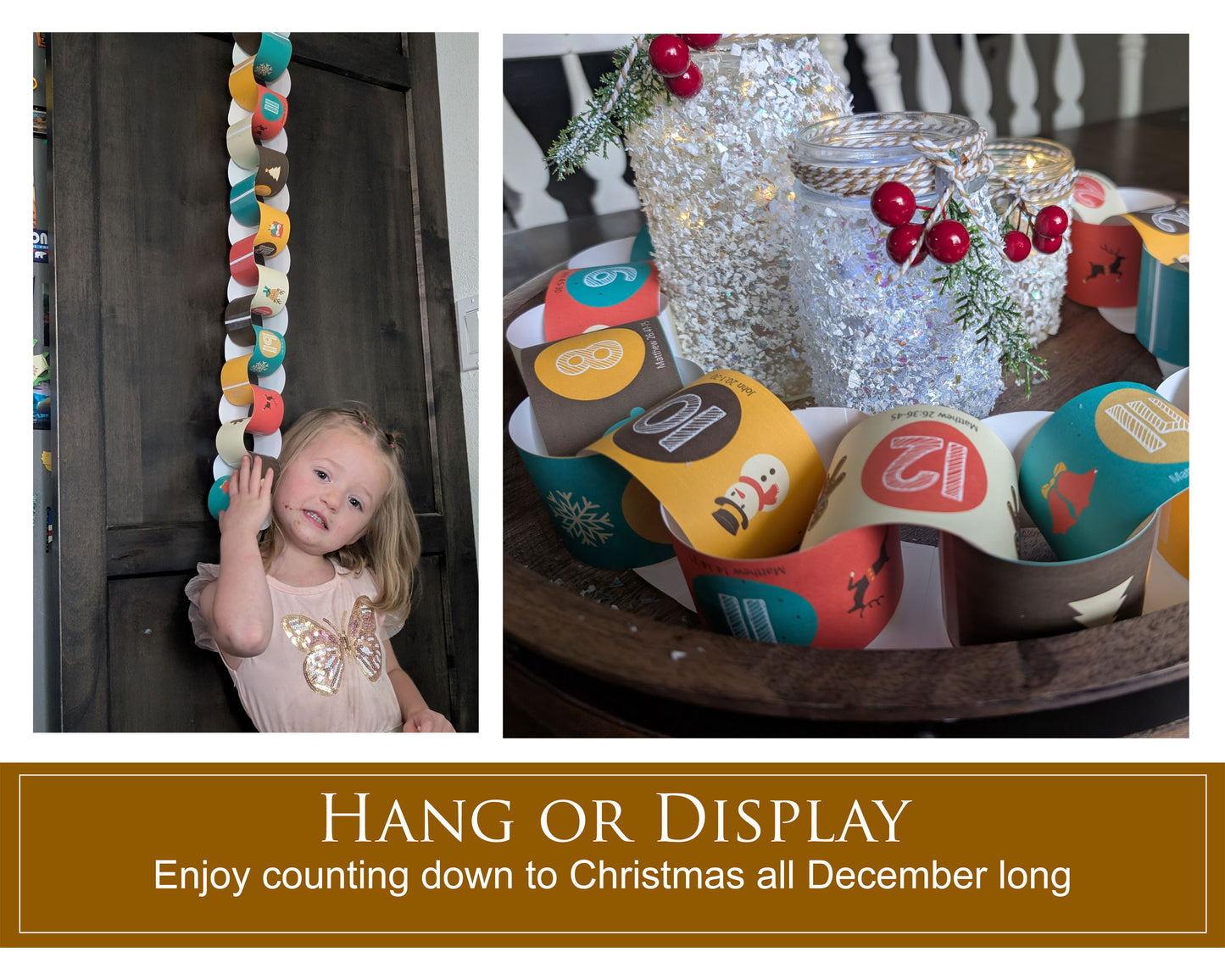 LDS Christmas paper chain countdown with scriptures