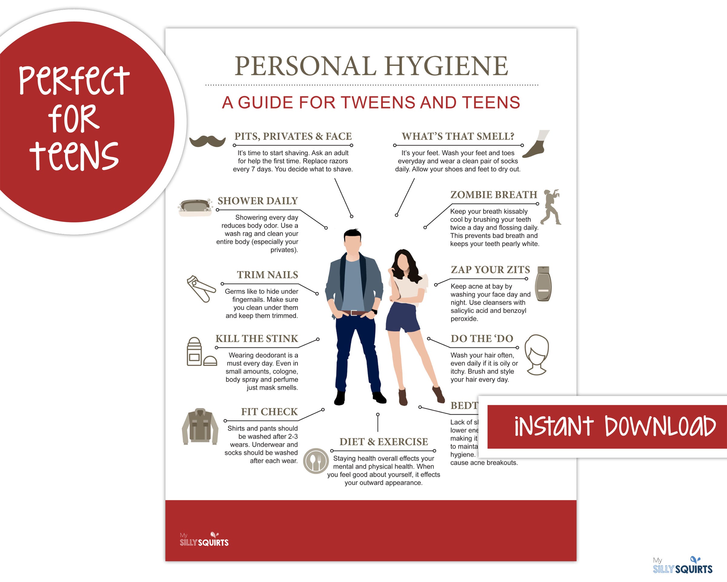 Personal Hygiene handout for tweens and teens – mysillysquirts