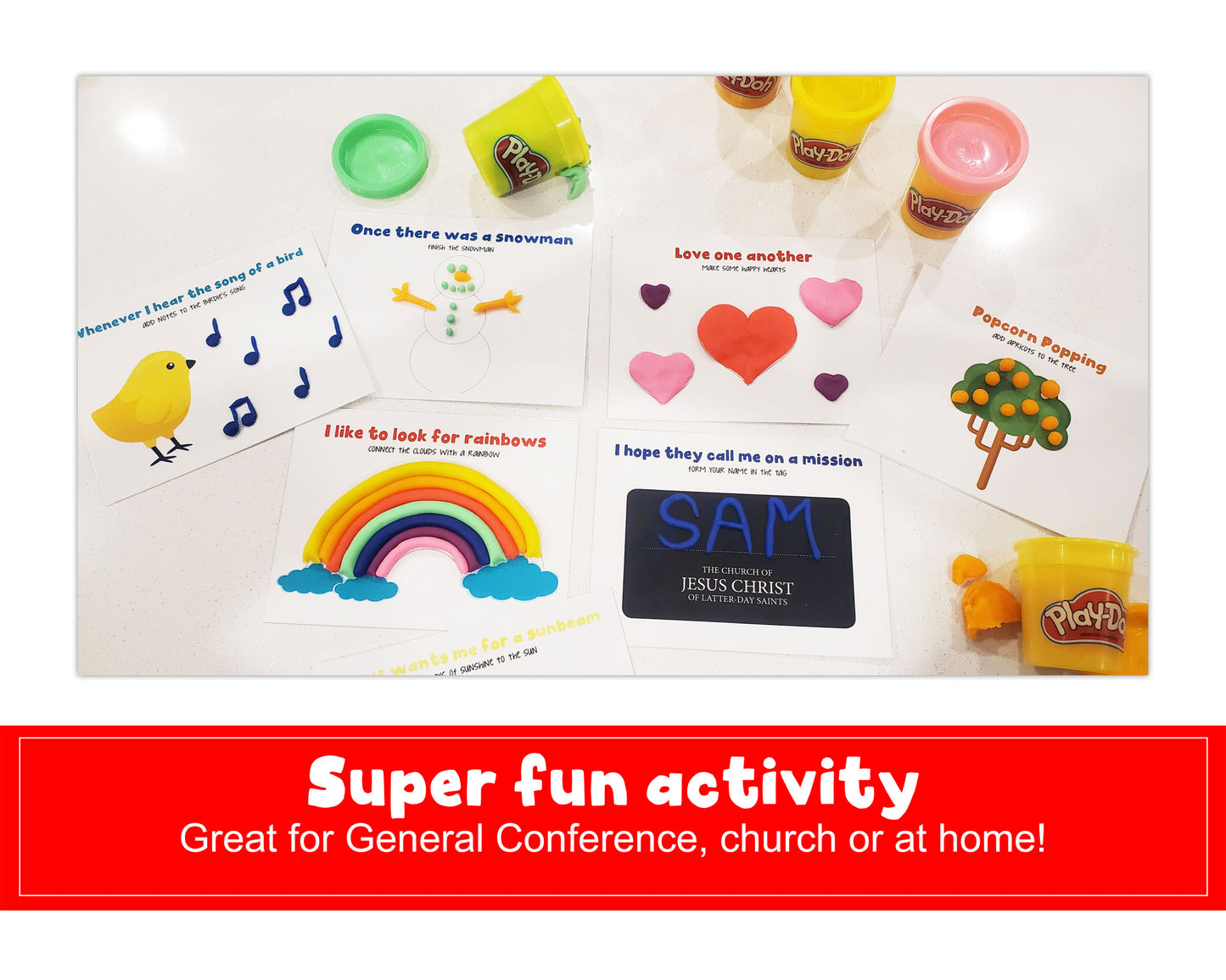 LDS Primary Song Playdough Mats