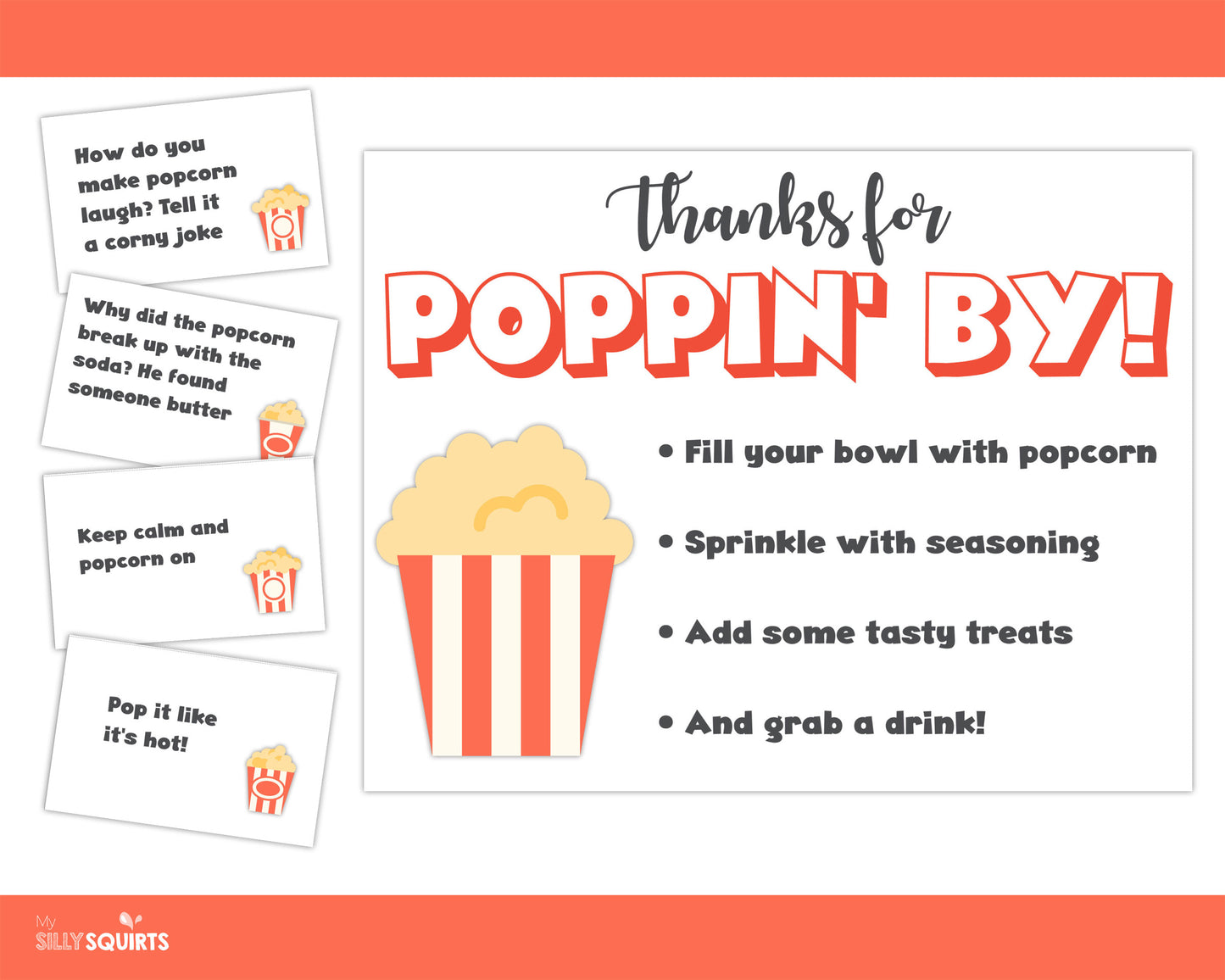 Popcorn bar poster and signs