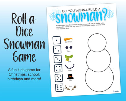 Roll-A-Snowman Christmas Game