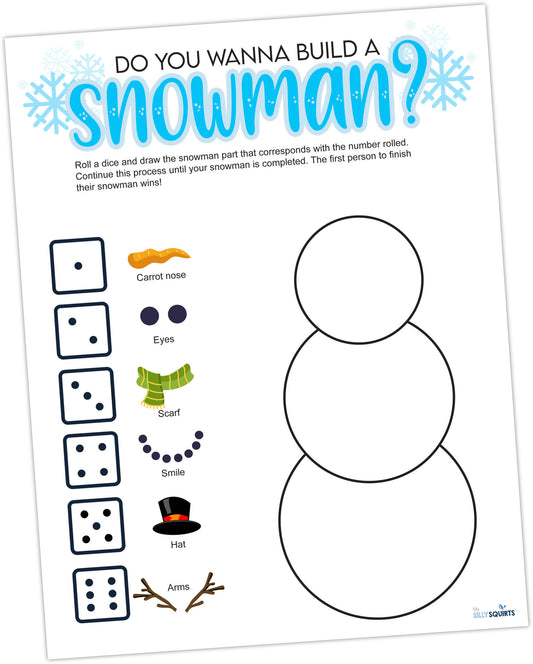 Roll-A-Snowman Christmas Game