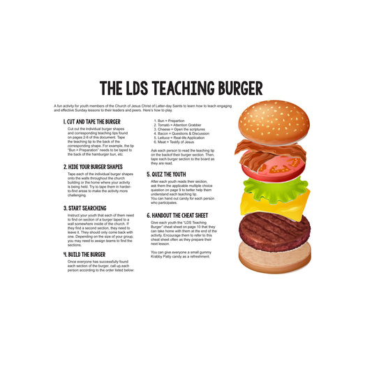 The Teaching Burger - LDS Youth Teaching Activity