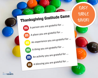 Thanksgiving M&M Gratitude Game