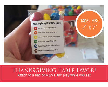 Thanksgiving M&M Gratitude Game