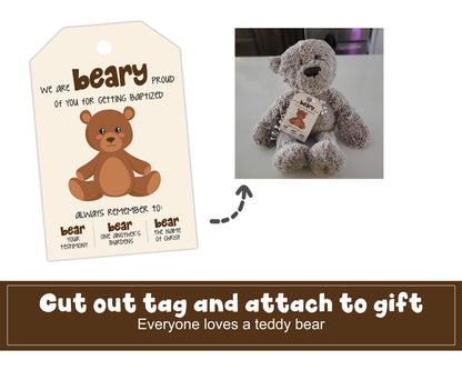 Three Bears of Baptism Gift Tag