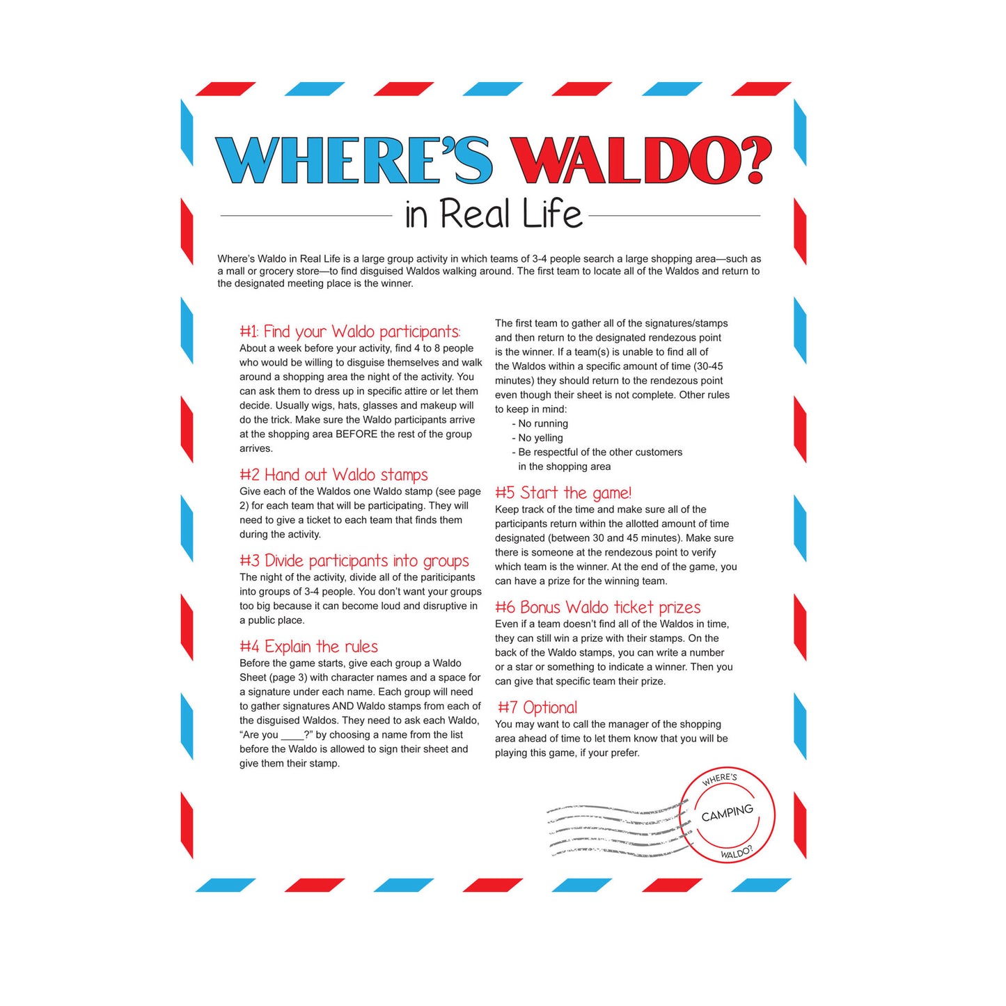 Where's Waldo Youth Activity Packet