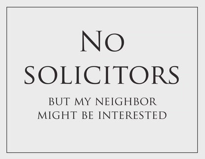 Printable No Soliciting Signs